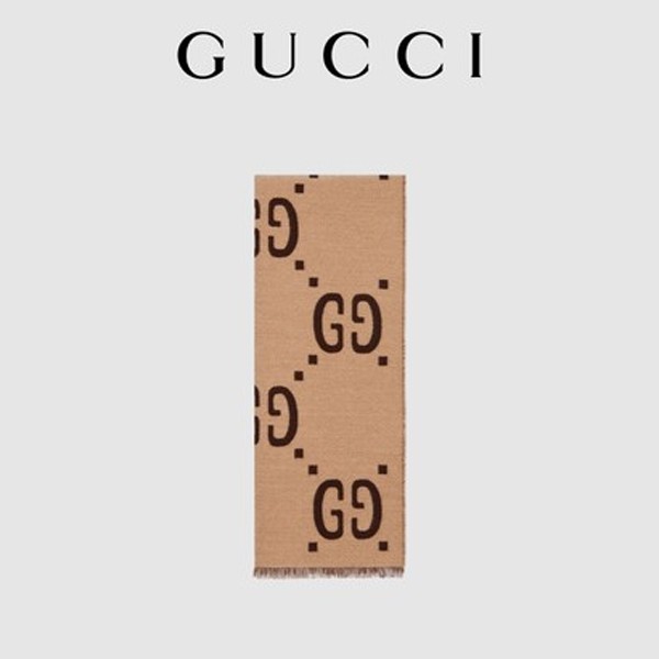 Gucci-Double-G-Jacquard-Wool-Silk-Scarf