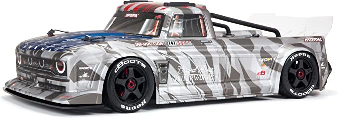 ARRMA 1/7 Infraction 6S BLX V2 Full Road RC Truck RTR (Including Transmitter and Receiver), Silver, ARA7615V2T2