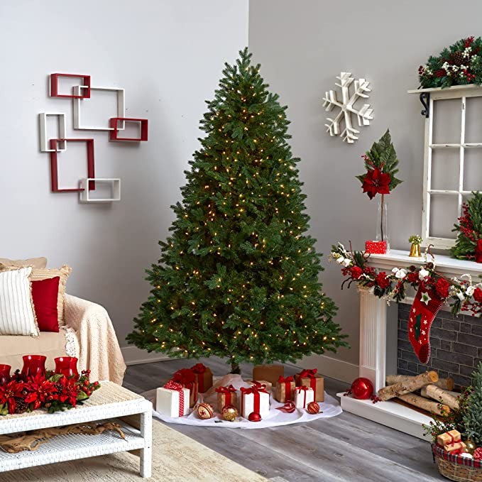 Nearly Natural 7.5-Feet Royal Grand Clear Lights, Green Christmas Tree, 7.5ft, 5377